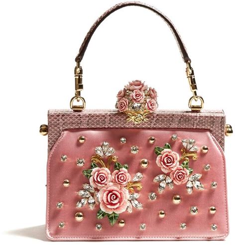 dolce gabbana purse pink snakeskin handle